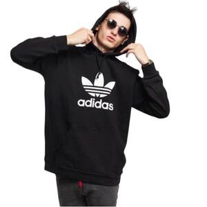 Adidas Black Originals Trefoil Logo Pullover Long Sleeve Hoodie  Size XL